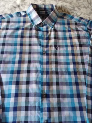 Camisa E2E ESE Cuadros Azul/Morado Talla L