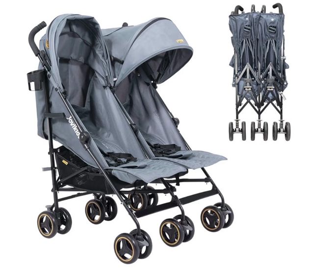 Carrito Gemelar Jovikids Gris