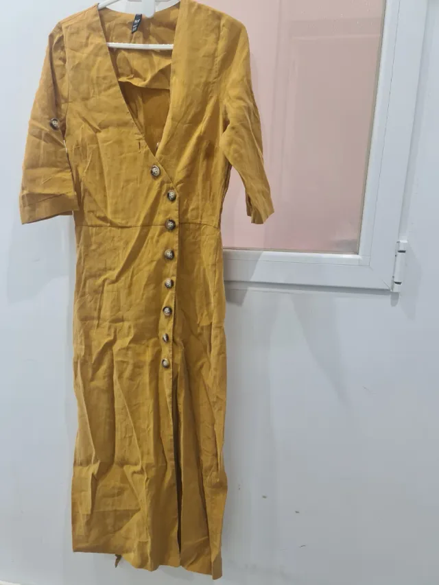 Vestido amarillo botones