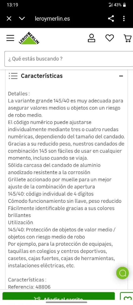 Candado Combinación ABUS 145/40