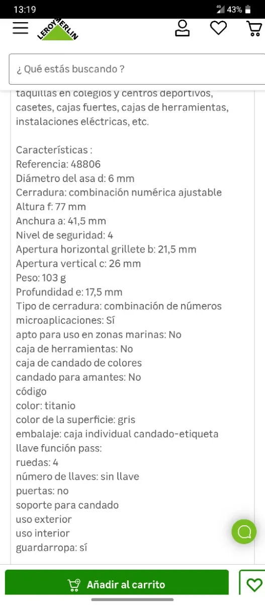 Candado Combinación ABUS 145/40