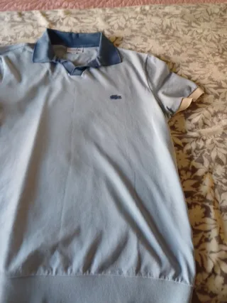 Polo Lacoste Caballero Talla L Azul/Gris