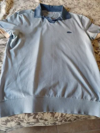 Polo Lacoste Caballero Talla L Azul/Gris