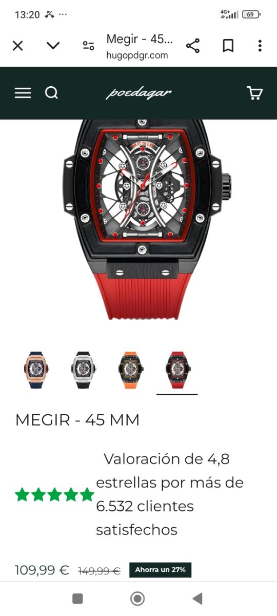 Reloj Megir 45 MM