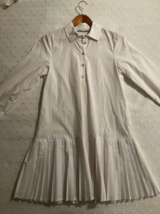 Vestido blanco Zara plisado
