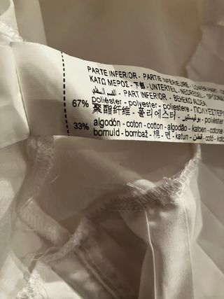 Vestido blanco Zara plisado