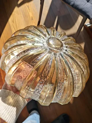 Plafoniera vintage anni '70 vetro oro