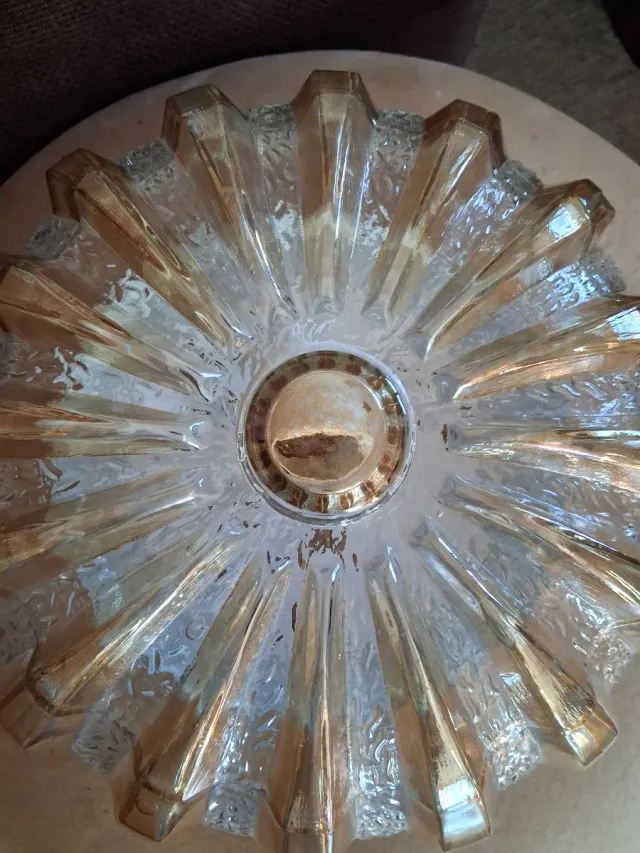 Plafoniera vintage anni '70 vetro oro