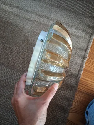 Plafoniera vintage anni '70 vetro oro