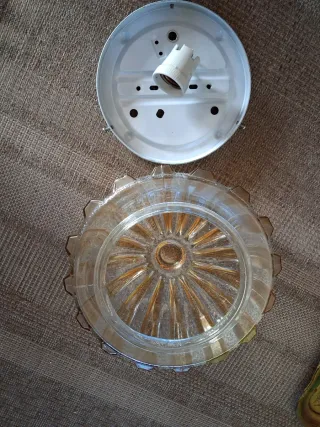 Plafoniera vintage anni '70 vetro oro