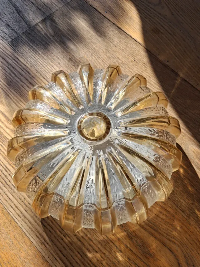 Plafoniera vintage anni '70 vetro oro