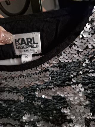 Vestido niña lentejuelas y negro para 10 años