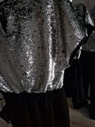 Vestido niña lentejuelas y negro para 10 años