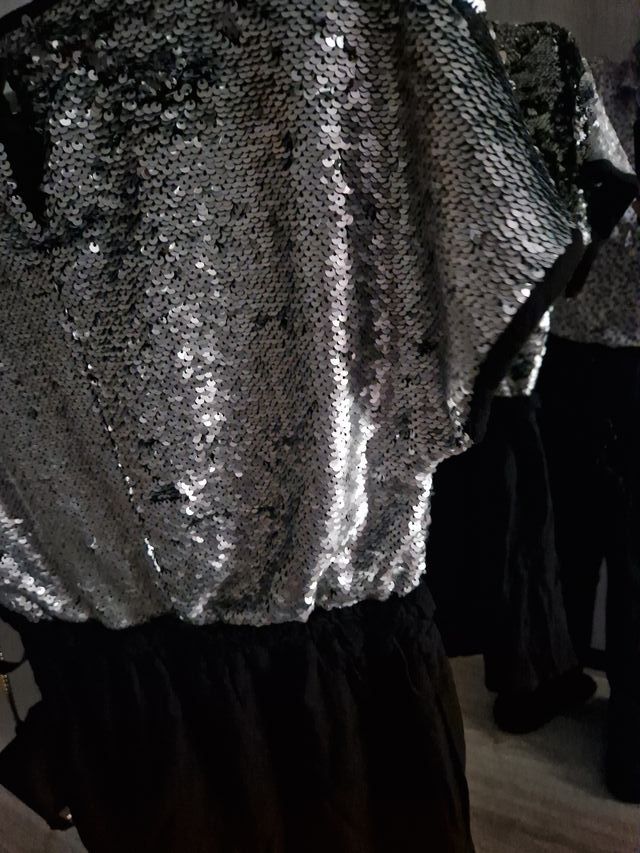 Vestido niña lentejuelas y negro para 10 años