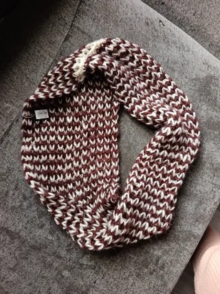 Bufanda mujer marrón y blanco