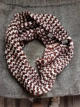 Bufanda mujer marrón y blanco