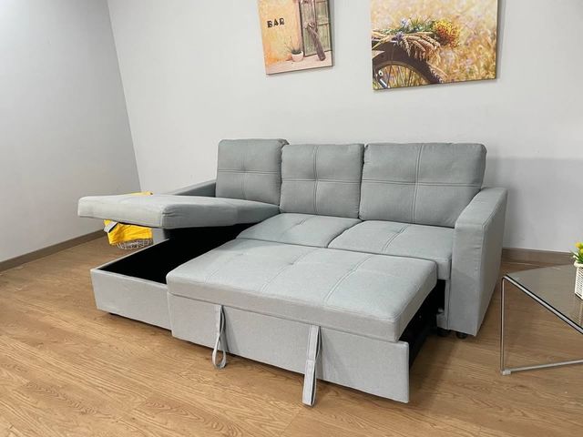 Sofá Cama Gris con Arcón ¡Nuevo!