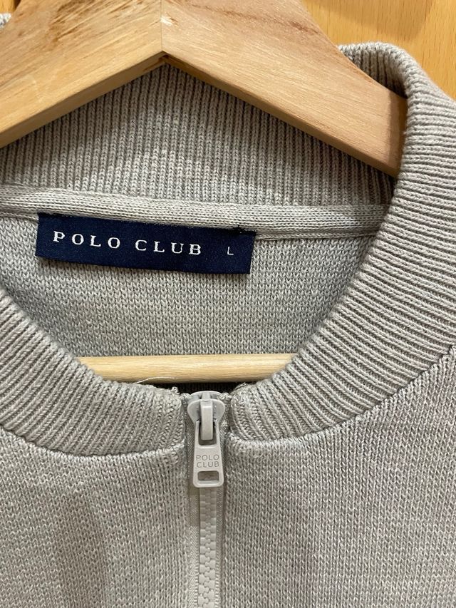 Jersey Polo Club cremallera gris Talla L