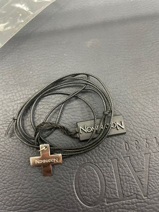 Collana Nomination Croce Argento e Cordino Nero