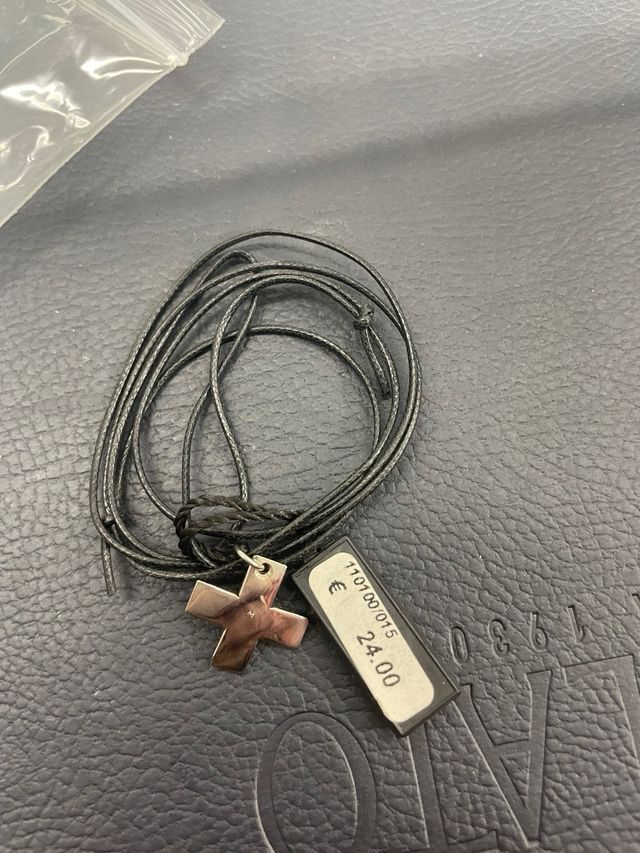 Collana Nomination Croce Argento e Cordino Nero