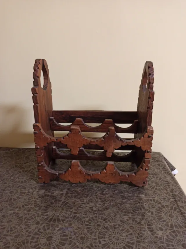 Botellero madera antiguo 6 botellas