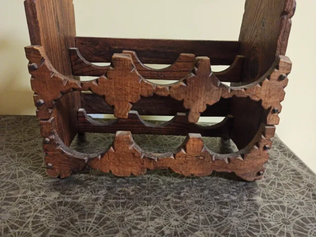 Botellero madera antiguo 6 botellas