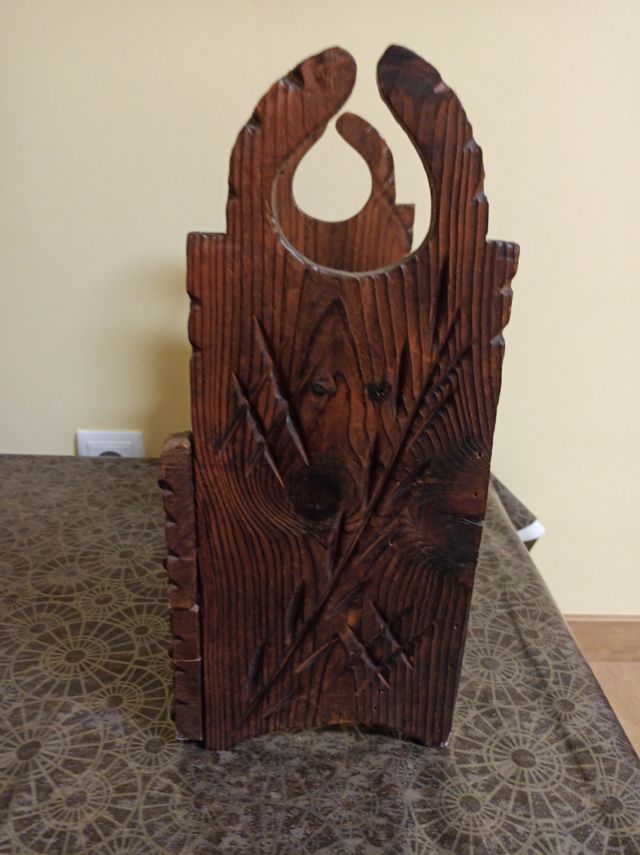 Botellero madera antiguo 6 botellas