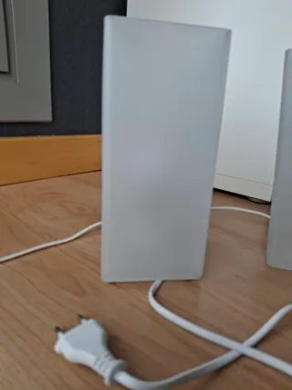 Juego 2 Lámparas Mesa Noche Cristal