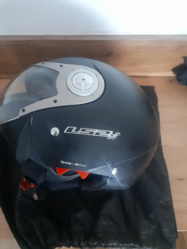 Casco Moto Jet LS2 Negro Mate