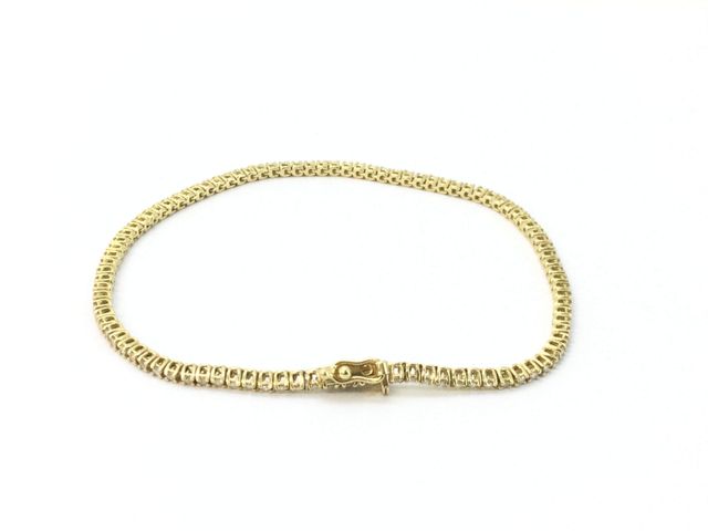 Pulseira de Ouro 14k com Pedras Brancas