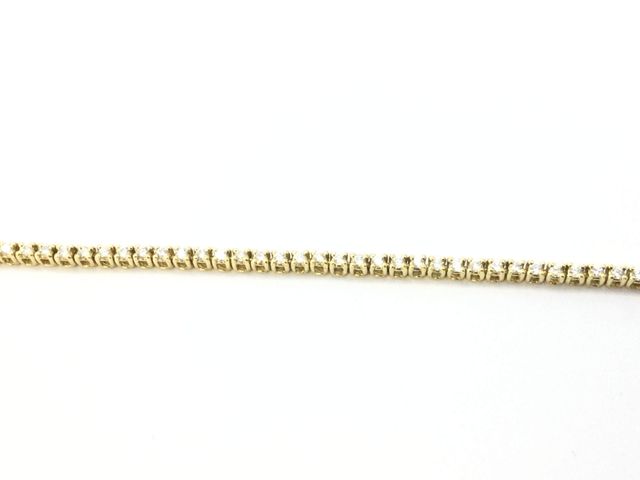 Pulseira de Ouro 14k com Pedras Brancas