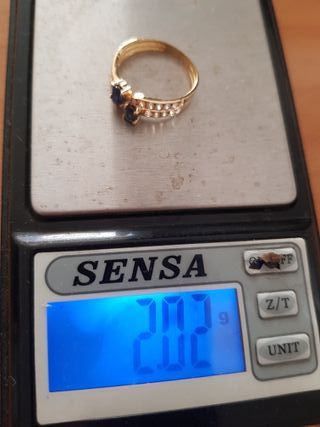 Anillo Oro 18k Zafiros y circonitas