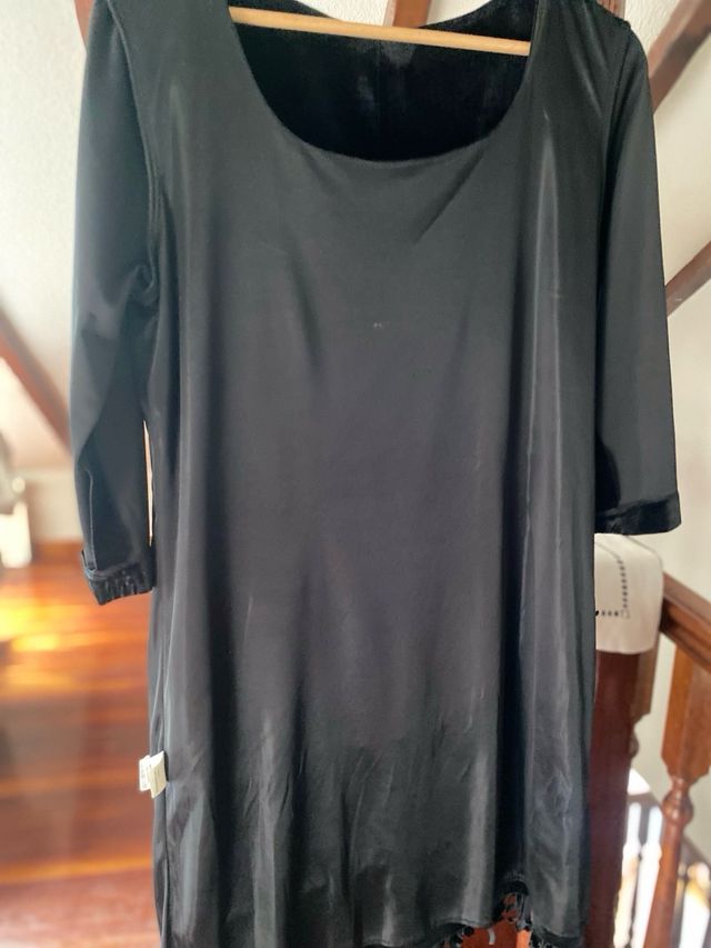 Vestido Junco y Atena de ante y con flecos T.44