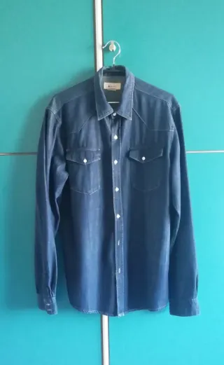 Camicia jeans uomo blu