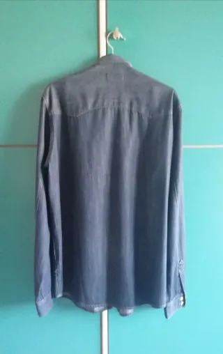 Camicia jeans uomo blu