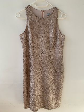 Vestido fiesta rosa palo talla 36