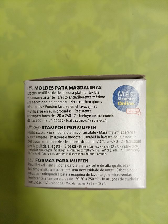 Moldes de magdalenas silicona colores