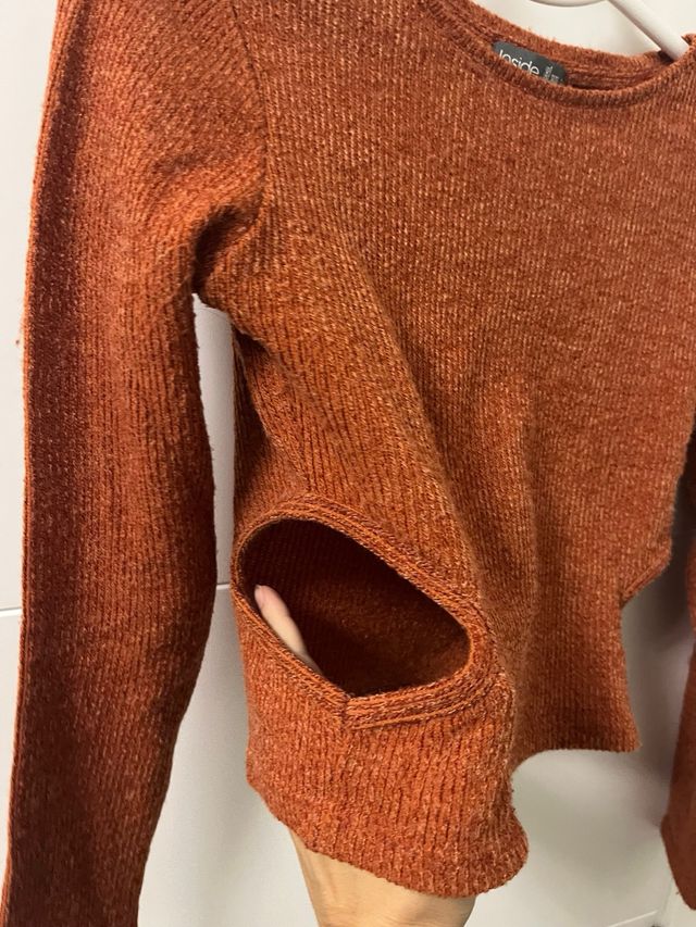 Top corto cobre manga larga