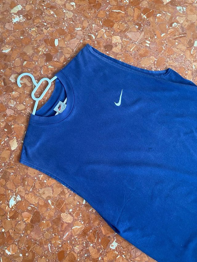 Camiseta sin mangas Nike azul vintage