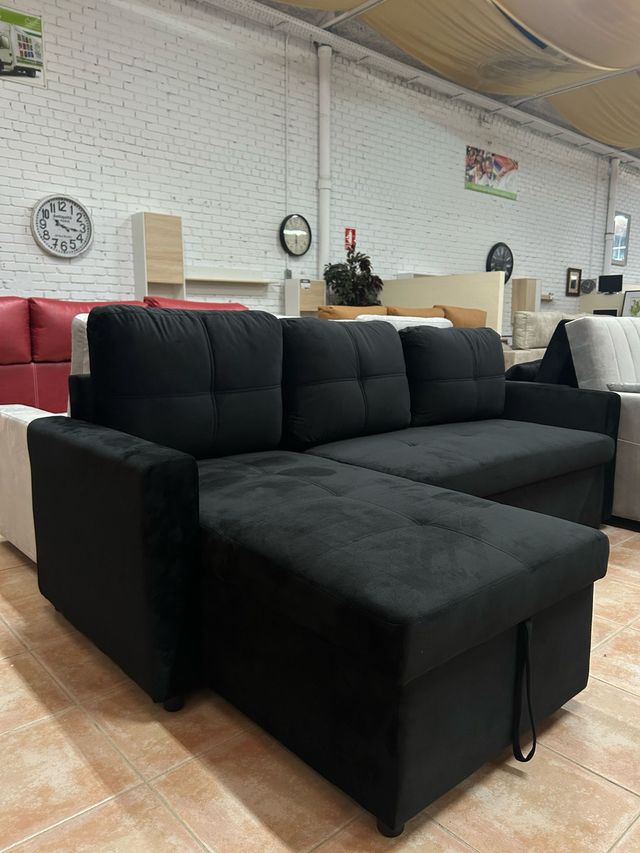 Sofá rinconera  negro 3 plazas moderno NUEVO