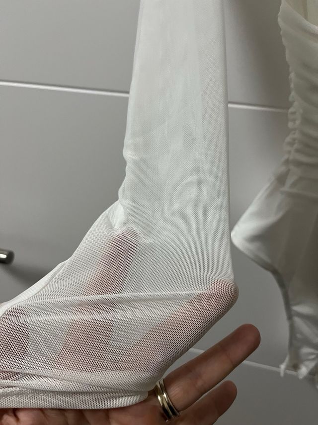 Body elegante drapeado blanco