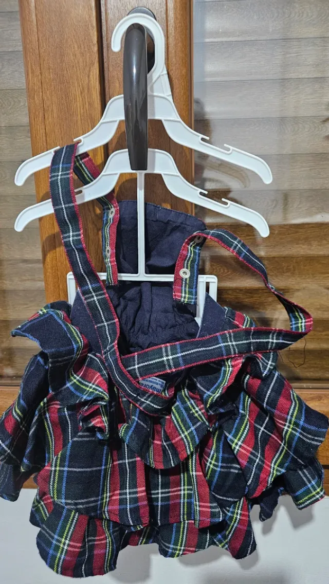 Falda peto cuadros 18 meses volantes mayoral