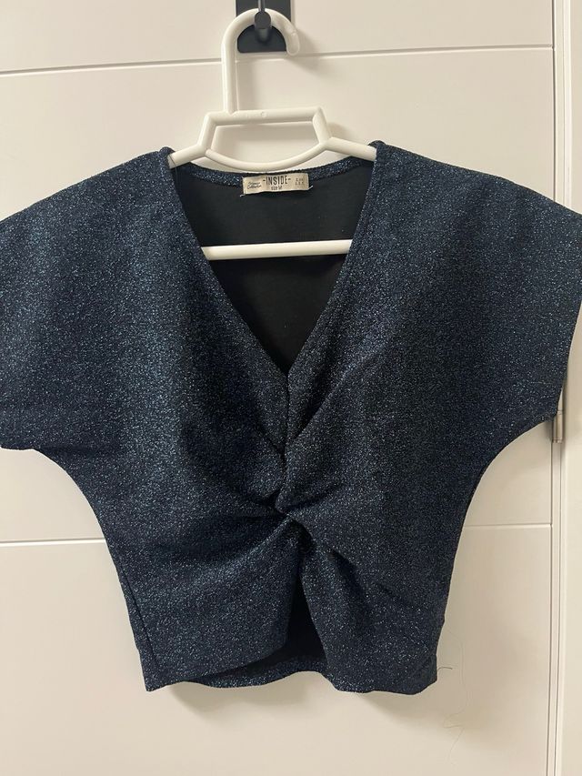 Top INSIDE brillante manga corta talla M