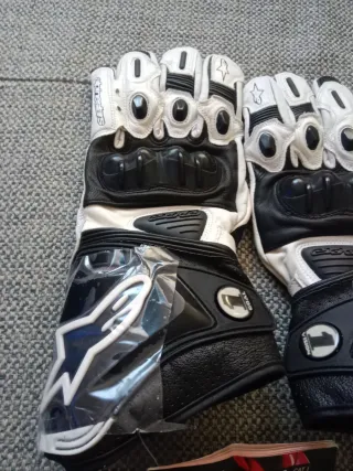 Guantes Alpinestars Moto Circuito Blancos Negros