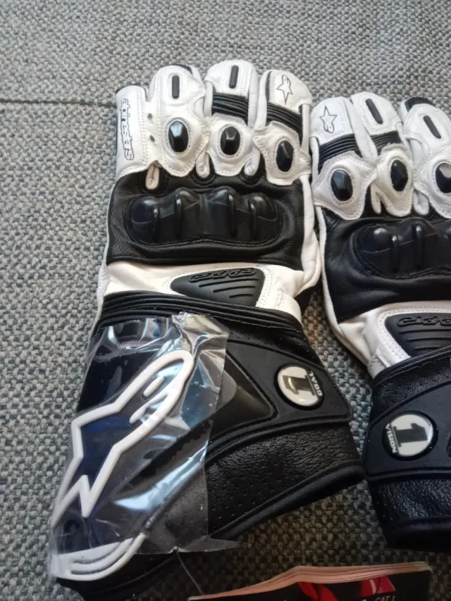 Guantes Alpinestars Moto Circuito Blancos Negros