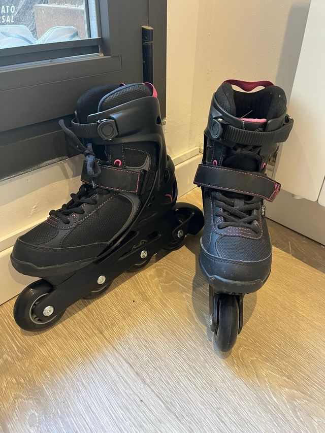 Patines en línea Oxelo negros y rosas