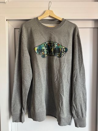 Sudadera Gris Vans Logo Tropical