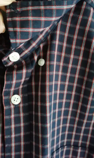 Camicia blu a quadretti