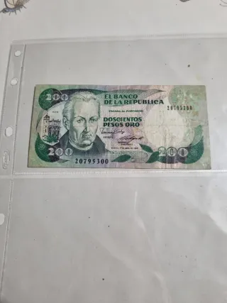 2 Billetes Antiguos Colombia 100 y 2000 Pesos