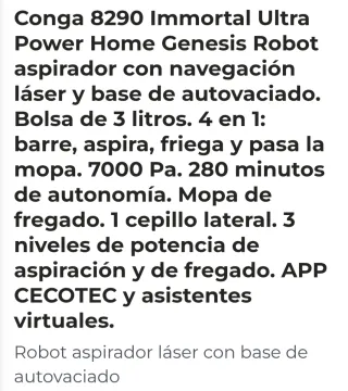 Aspiradora con base de autovaciado